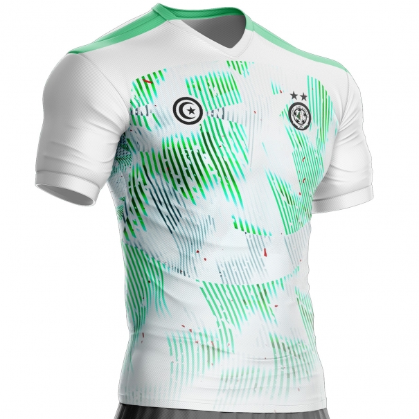 القميص الأبيض الجزائري لكرة القدم GQS-02 لدعمه unitif.com