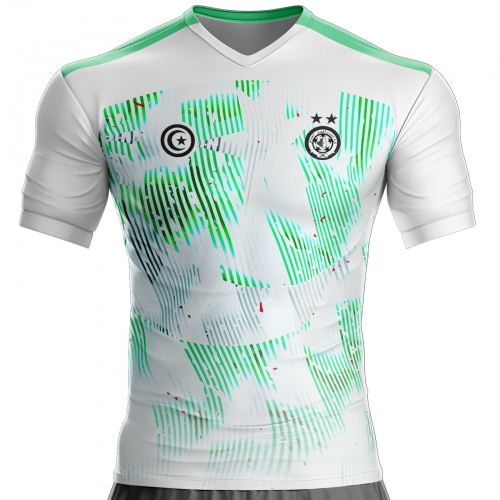 القميص الأبيض الجزائري لكرة القدم GQS-02 لدعمه unitif.com