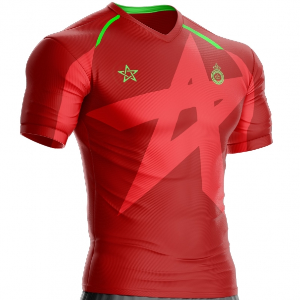 Marokko fotballskjorte for supportermodell MX-522 unitif.com