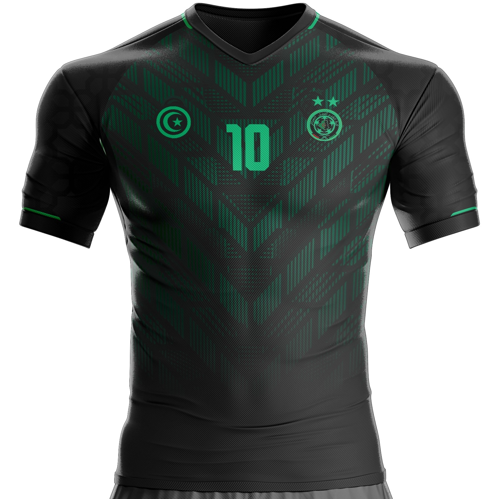 Maglia da calcio nera Algeria GQS 01 a supporto