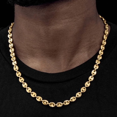 Halsband med kaffebönor i guld unitif.com