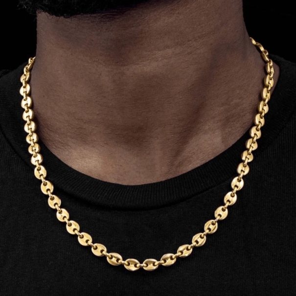 Halsband med kaffebönor i guld unitif.com