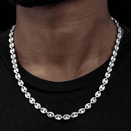 Collar de granos de café de plata unitif.com