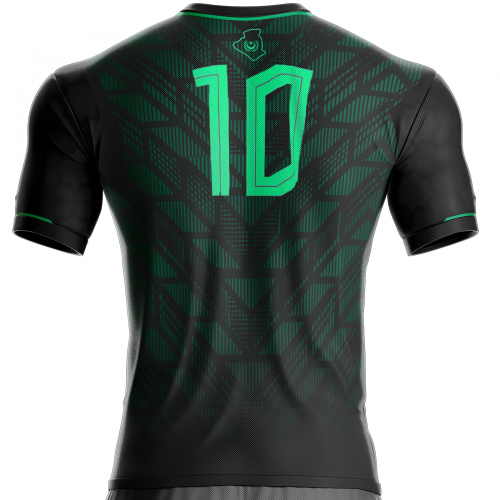 Algeria black football jersey GQS-01 to support unitif.com