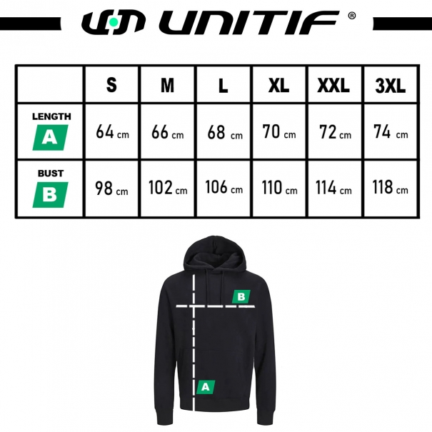 Chándal negro con capucha y pantalón recto unitif.com