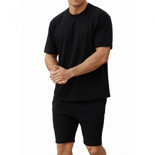 Svart T-skjorte og shortssett TS-02 unitif.com