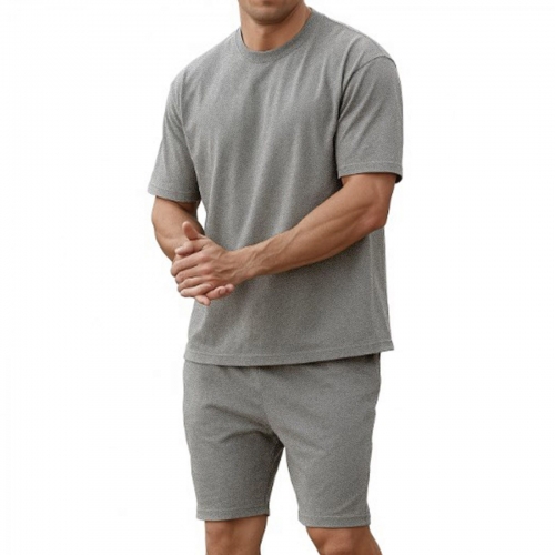 Conjunto de camiseta y pantalón corto gris TS-01 unitif.com