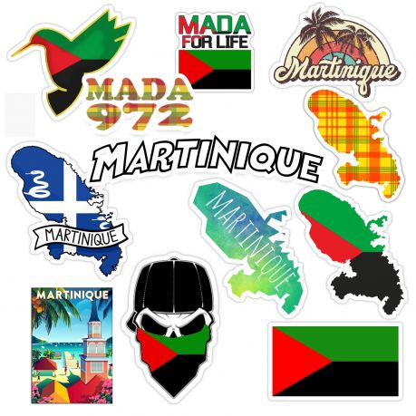 Lot d'autocollants Martinique football unitif.com