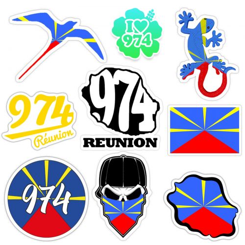 Lot d'autcollants Martinique football unitif.com