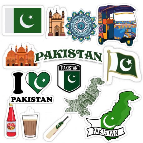 Lot d'autocollants Pakistan football unitif.com