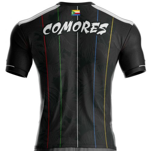 Comoros black football shirt FG-75 to support unitif.com