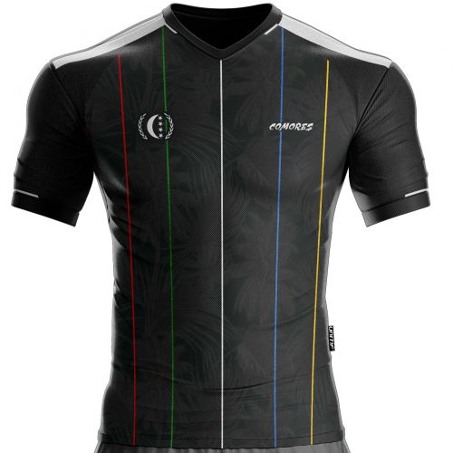 قميص كرة القدم جزر القمر الأسود FG-75 لدعم unitif.com