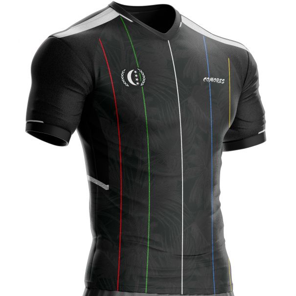 Camiseta de fútbol Comoras negra FG-75 para apoyar unitif.com