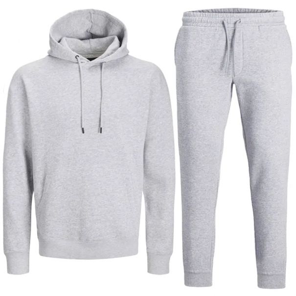 Gray hooded tracksuit with straight pants unitif.com