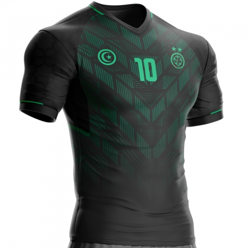 Algerije zwart voetbalshirt GQS-01 ter ondersteuning unitif.com