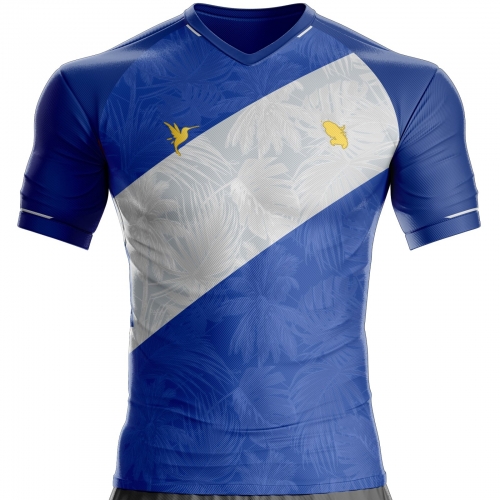 Camiseta de fútbol azul Martinica 972 para apoyar unitif.com